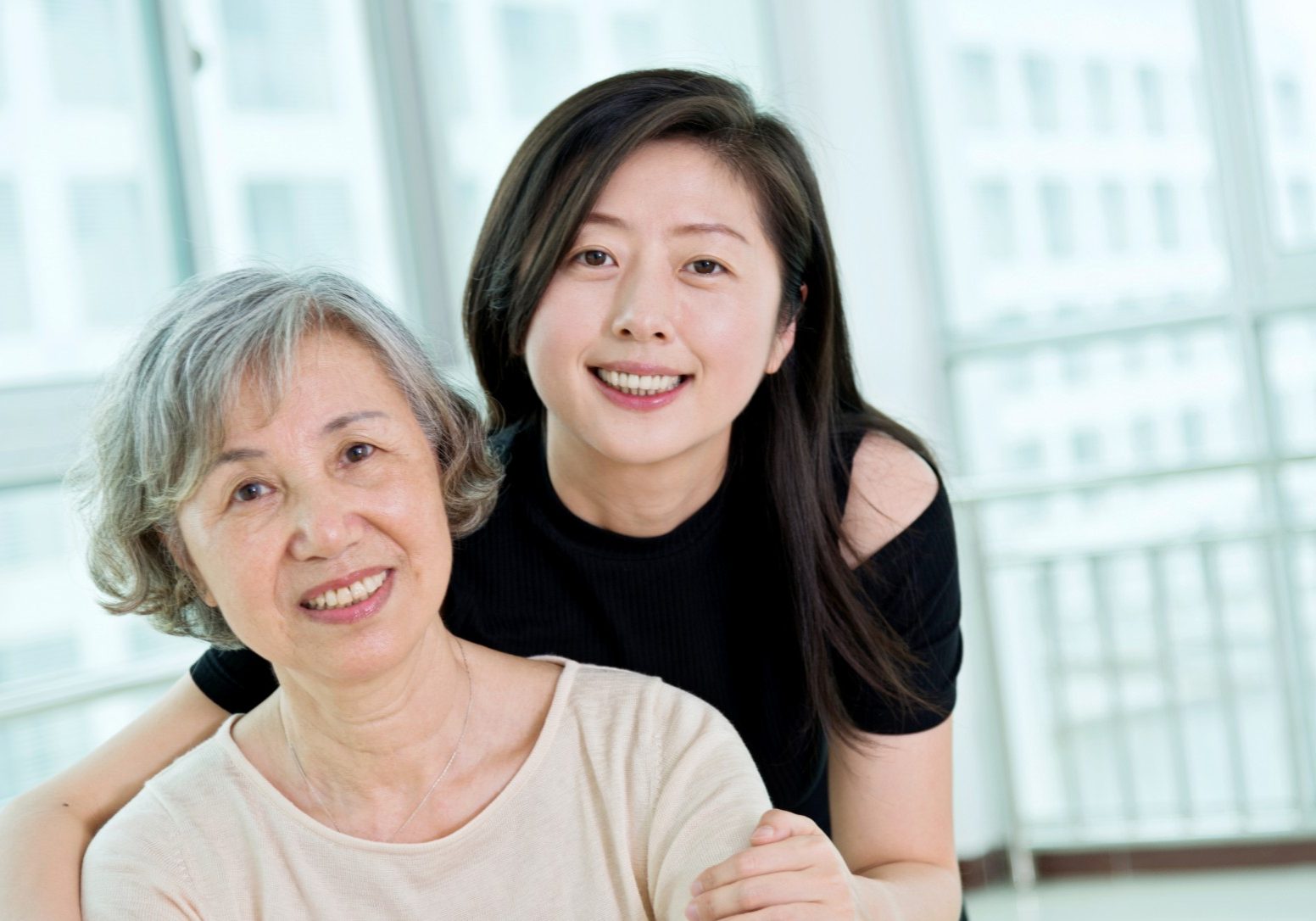 Asian mom and daughter